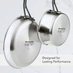 KitchenAid 5-Ply Clad Polished Stainless Steel Cookware Pots and Pans Set, 10 Piece
