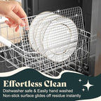 Cooling Racks for Cooking and Baking - 10"x14.75" Oven Safe Premium Stainless Steel Heavy Duty Baking Rack Tight-Wire, Fits Jelly Roll Pan for Roasting & Grilling & Cooking - 1 Pack