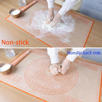 Silicone Pastry Mat 34'' By 26'' Extra Large Baking Mat with Measurements for Dough Rolling, Kneading Board, Kitchen Counter Mats, Perfect for Dough, Pastry, Fondant, Cookies, Bread, Pasta, Pizza