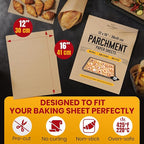 Parchment Paper Sheets for Baking, 12x16 In 120 Pcs by Baker's Signature | Precut Non-Stick & Unbleached - Will Not Curl or Burn, Non-Toxic & Comes in Convenient Packaging