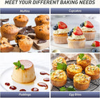 2 Packs 6 Cups Silicone Muffin Pan with Metal Reinforced Frame Jumbo Size Cupcake Pan Tray Egg Bites Silicone Circle Cookie Molds Extra Large Muffin Tin Tart Pans for Breakfast Sandwiches