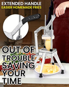 French Fry Cutter Commercial Potato Chopper Stainless Steel Vegetable Dicer Fruit Slicer for Onion,Cabbage,Carrots,Potato,Mushroom,with 4 Blades(1/4",3/8",1/2",8 wedge slice)