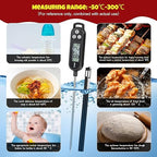 6 Pcs Meat Food Thermometer Food with Probe Water Liquid Instant Read Digital Thermometer Kitchen Cooking Supplies for Cooking BBQ Milk Yogurt (Red,Black)