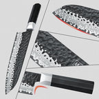 SHAN ZU Customize Chef Knife 7 Inch, High Carbon Steel 10Cr15Mov Professional Knife, Sharp Cooking Knife with G10 Handle Dishwasher Safe, Mothers Fathers Bithday Day Gifts for Women Mom Men Dad