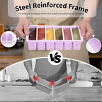 2-Pack Silicone Freezer Trays with Lid, 2 Large 2-Cup(500ml) & 6 Small 1/2-Cup(125ml) Soup Freezer Container Molds, Ice Cube Tray For Meal Prep & Freezing Soup, Stews, Sauces, Oven & Dishwasher-Safe