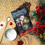 Bones Coffee Company The Nightmare Before Christmas Santa Jack Flavored Coffee Beans, Whole Bean Coffee Medium Roast Low Acid, Cranberry Creme Brulee Flavor (12 oz)