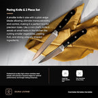 DURA LIVING 2-Piece Premium Kitchen Knife Set - Ultra-Sharp 5" Utility Knife & 3.5" Paring Knife, High Carbon Stainless Steel, Forged for Precision, Multipurpose Cooking Knives with Ergonomic Handles