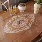 Clear Table Cover Protector Rectangle Vinyl Table Cloth Waterproof Oil Spill Proof Wipe Clean Lace Plastic Tablecloths for Dining Tables (French Lace, 60 x 120 Inches)