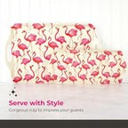 Pimpernel Sara Miller London Flamingo Collection Melamine Tray – (19.25" x 11.5") Large Rectangular Platter with Handles, Decorative Tropical Bird Print for Serving Meals & Beverages