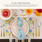 MACKENZIE-CHILDS Enamel Salad and Dessert Plate, Small Plate for Appetizers or Desserts, 8 Inches, Pink-and-White Rosy English Garden