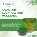 Snowy River Green, Cocktail & Margarita Sugar Rimmer - Vibrant Color Glass Rimming Sugar with Medium Crystal Texture - 8oz