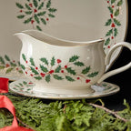 Lenox 843318 Holiday Gravy Boat and Stand, Christmas Hosting
