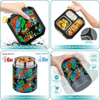 Bento Lunch Box for Kids with 12oz Soup Thermo Leak-Proof Lunch Food Container with 5 Compartment Thermo Hot Food Jar and Insulated Lunch Bag for Kid Toddler Girls Boys to School