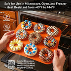 Large Silicone Donut Pan for Baking, 9 Cavity Non-Stick Food Grade Silicone Donut Molds, Doughnut Pan and Bagel Pans for Baking & Kitchen, BPA Free 11.2 x 11.1 Inches, Dishwasher Safe - Orange