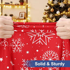 homing Rectangle Table Cloth Cover, Waterproof Polyester Elastic Fitted Tablecloth, Fits for 6 Foot Folding Tables, Washable Table Protector for Christmas, Holiday, Party (Snowflakes, 30" x 72")