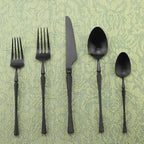 Gugrida Unique & Beautiful Flatware Set - 20 Piece Iridescent Silverware Sets | 18/10 Stainless Steel Reusable Cutlery Set | Black Utensils Service For 4 with Dessert Fork, Knife, Spoon, Dinner Fork