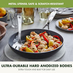 GreenPan Valencia Pro Hard Anodized 3 Piece Fry Pan Skillet Set, Ceramic Nonstick 8" 9.5" and 11" Induction Suitable Frying Pans, PFAS-Free Cookware, Dishwasher Safe, Oven and Broiler Safe, Gray