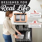 Gourmia French Door Digital Air Fryer Oven - XL 37QT Capacity, 12 Presets, FryForce 360° Tech, Dehydrate, Proof, Slow Cook, Fits 13” Pizza, 1700W, Peach