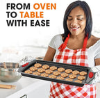Cheer Collection Baking Pan Set – 3 Piece Non Stick Bakeware Set for Oven, Non Toxic Baking Trays for Cooking, Large Oven Pans, Durable Baking Sheets for Roasting, Cookies, and More