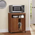 Ameriwood Home Landry Kitchen Microwave Cart, Brown Oak