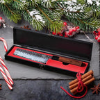 MITSUMOTO SAKARI Nakiri Chef Knife 7 inch - Hand Forged Japanese Kitchen Knives, 3-Layer 9CR18MOV High Carbon Steel, Rosewood Handle & Sandalwood Box