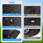 Large 75 x 40 inch Under Grill Mats for Outdoor Grill, Double-Sided Fireproof Deck Patio Protector Mat, Waterproof Oil-Proof BBQ Floor Pad Indoor Fire Pit Fireplace Mat