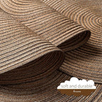 FunWheat Round Braided Placemats Set of 6 Place mats for Dining Tables Woven Heat Resistant Table Mats 15 inch for Fall(Brown)