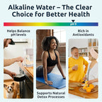 Invigorated Water pH Recharge Alkaline Water Filter Dispenser – BPA-Free Glass Countertop Water Filter Pitcher Purifier for Home & Office, 36-Cup Capacity, 360L Long Filter Life (Bamboo/Marble)