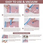 10 Space Saver Vacuum Sealed Storage Bags (2 Jumbo/2 Large/3 Medium/3 Small) with Hand Pump, Seal Bags for Clothing, Comforters, Pillows, Towel, Blanket Storage, Bedding