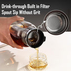 Glass Cold Brew Coffee Maker with Extended Fine Mesh Filter, Tea Infuser Bottle Iced Coffee Maker with Thick Borosilicate Glass (750ml/24oz)