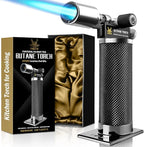 RAVS Refillable Butane Torch, Professional Kitchen Torch Lighter for Creme Brulee, Cooking Torch Gun with Adjustment Flame for Men, Blow Torch for Cooking - No Butane Fuel, Unique Gifts for Dad