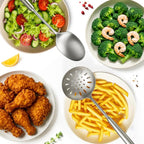 5 Pcs Newness Cooking Utensils Set, 304 Stainless Steel Kitchen Utensils Set, Metal Kitchen Accessories, Include Soup Ladle, Slotted Skimmer Spoon, Spaghetti Spoon and Spatula, Dishwasher Safe
