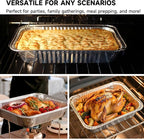 Aluminum Baking Pan Half-Size, 9x13 Inches, Heavy-Duty Disposable Aluminum Foil Pan, Deep Baking Pan Suitable for Cake Baking, Cooking, Roasting, Heating, and Steaming Meal Tray (10 PACK)