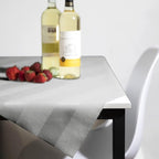 Luxury Table Protector Pad, 2 in 1 Table pad + Great Looking Tablecloth - Heat Resistant, Spill & Stain Proof - Flannel Backing (54x144, Silver - Silk Stripe)