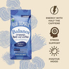 Four Sigmatic Organic Balance Adaptogen Ground Coffee | Medium Roast USDA Organic Coffee with Ashwagandha, Chaga Mushroom, Eleuthero and Tulsi for Focus and Energy Boosting | 12oz Bag