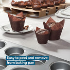 Tulip Cupcake & Muffin Liners – 50gsm Medium Floral Baking Cups – 267 Pcs Natural & Non Toxic Paper Wrappers for Wedding, Bakery, & Party Supplies, Brown, by BHI Packaging