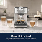 De’Longhi Classic Espresso Machine with Milk Frother, 15-Bar Pump & Temperature Control - Barista Coffee Maker Kit for Espresso, Latte, Cappuccino & Iced Coffee - Italian Stainless Steel Design