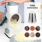 Kaishun Cheese Grater Rotary Cheese Grater Vegetable Chopper Sredder Madonline Stainless Steel with Vacuum Suction Base Multi Functional Kitchen Tool Perfect for Easy Shredding (WhiteCyan)