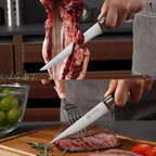 PAUDIN Knife Block Set, 15 Pieces Knife Set with Block, High Carbon Stainless Steel Kitchen Knife Set with Sharpener, Knives Set for Kitchen with Full Tang Triple Rivet Handle