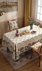 patdrea Designer Linen French Tablecloth for Rectangle Table,Fall Country Breathable Floral Extra Long Tablecloths,Table Cover for Kitchen Dining,Christmas,Thanksgiving,67"x118"-Oliveirad