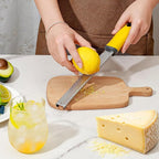Koythin Zester, Lemon Zester & Cheese Grater with Brush, Heavy Duty Kitchen Tool for Zesting Citrus, Parmesan Cheese, Chocolate, Ginger, Fruits, Stainless Steel with Handle and Cover (Yellow)
