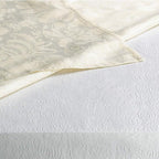 Home Bargains Plus Quilted Heavy Duty Table Pad Protector with Flannel Backing, Cut to Fit, Heat Resistant, Wipe Clean, Protects Table from Spills and Scratches, White, 70” Round Rectangle