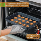 11 Inch Nonstick Baking Sheets Set of 2, Carbon Steel Cookie Sheets for Baking, Heavy Duty & Stackable Baking Pans for Oven, Non Toxic & Easy Clean, 11x9 Inch Baking Trays