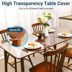 Clear Round Table Cover Protector 36 Inch, 2.0mm Transparent Plastic Table Protector Waterproof, Anti-Scratch Clear Desk Mat for Office Desktop Dresser Dining Table, FDA Compliant