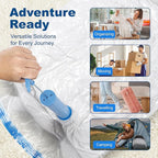 HOUSE DAY 22 Pack Vacuum Storage Bags with Pump,Space Saving Vacuum Seal Bags For Clothing Travel,4 Jumbo/4 Large/4 Medium/4 Small, 2S/2XS/2XXS Roll Up Bags, Hand Pump Included, Sealer Clothes Storage