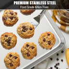 Baking Sheet Cookie Sheet Set of 2, Umite Chef Stainless Steel Baking Pans Tray Professional 18 inch, Non Toxic & Healthy, Mirror Finish & Rust Free, Easy Clean & Dishwasher Safe