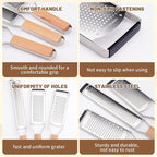 SHIKORI Professional Cheese Graters for Kitchen Stainless Steel Handheld, Metal Lemon Zester Grater With Wood Handle For Cheese, Chocolate, Spices, Kitchen Gadgets And Tools-Wideboard