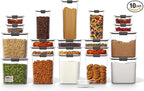 Rubbermaid Brilliance BPA-Free Airtight Food Storage Containers with Lids Set of 20 with Scoops Perfect for Kitchen and Pantry Organization
