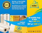 6" x 100' Mega Roll & Cutter Box Vacuum Sealer Bags Roll (No More Scissors) 4 mil 100 Foot OutOfAir, 33% Thicker, BPA Free, Sous Vide, Commercial Grade, Works with FoodSaver Sealers