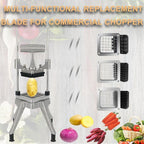 2Pcs 3/8''Replacement Chopper Blade, Commercial Vegetable Chopper Dicer Stainless Steel Blade and Pusher Block for Fruit Cutting Machine Tomato onion French Fries Cutter